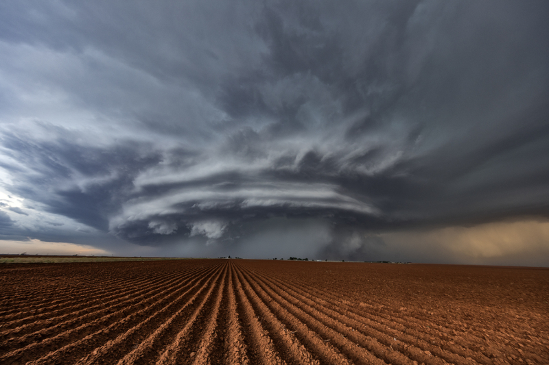 Pretty supercell over cotton fields on Texas Panhandle
