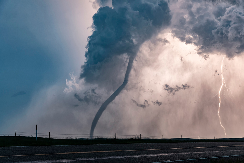 a tornado with a lightning bolt mimic
