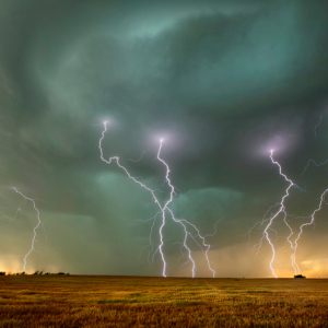 a lightning barrage in Oklahoma