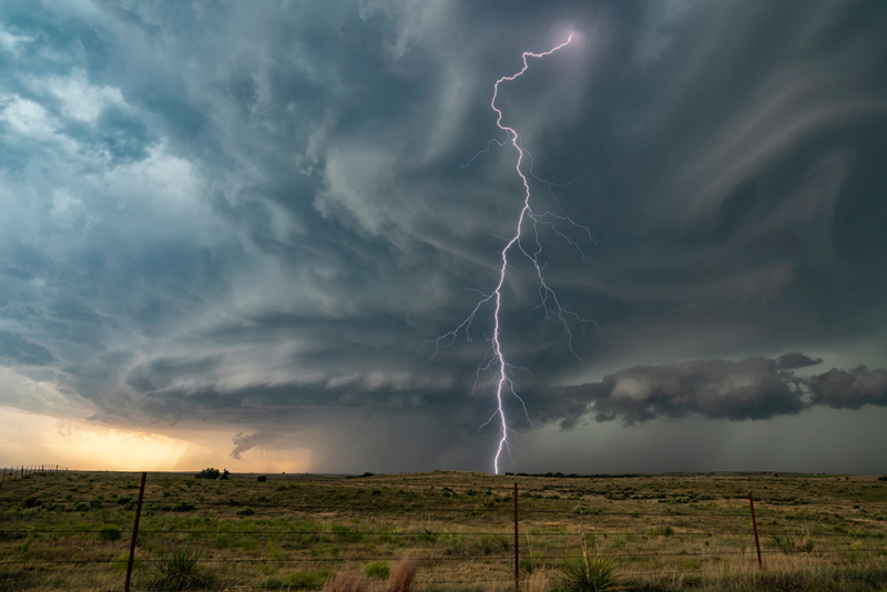 a lightning strike in the Oklahoma panhandle