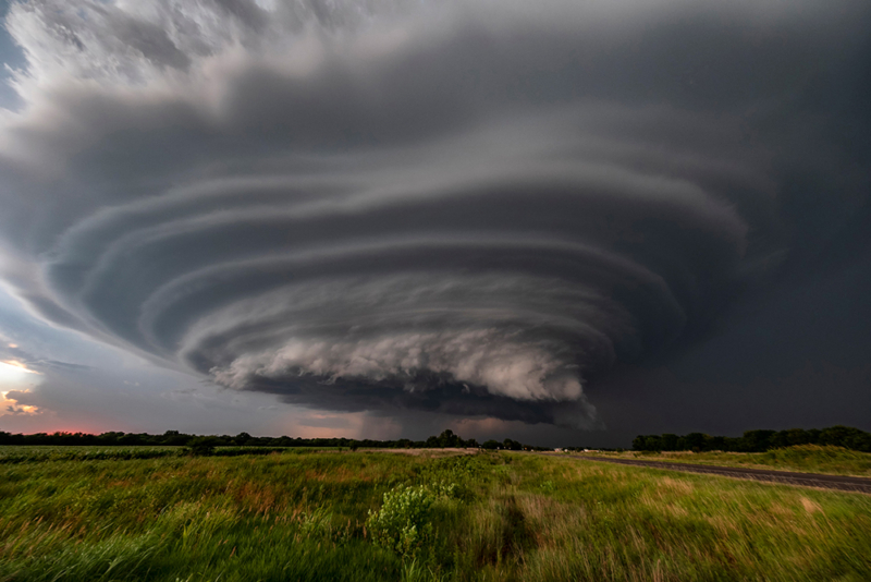 a supercell with a stack of plates